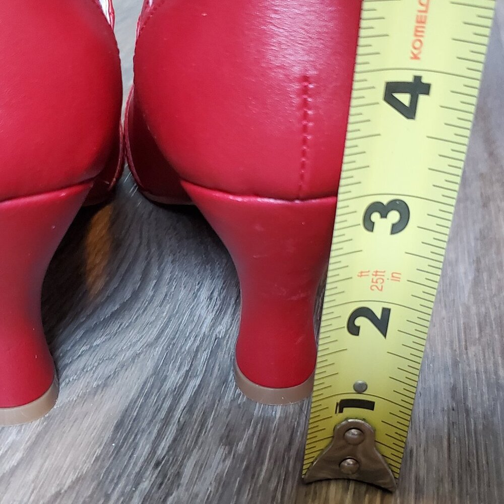Valentine's Day Red Cross-Strap Heels (FLAPPER-35) from Pinup Couture by Pleaser - Picture 8 of 14